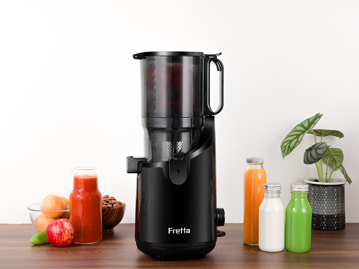 Fretta Cold Press Juicer Machines,Slow Masticating Juicer with 5.3